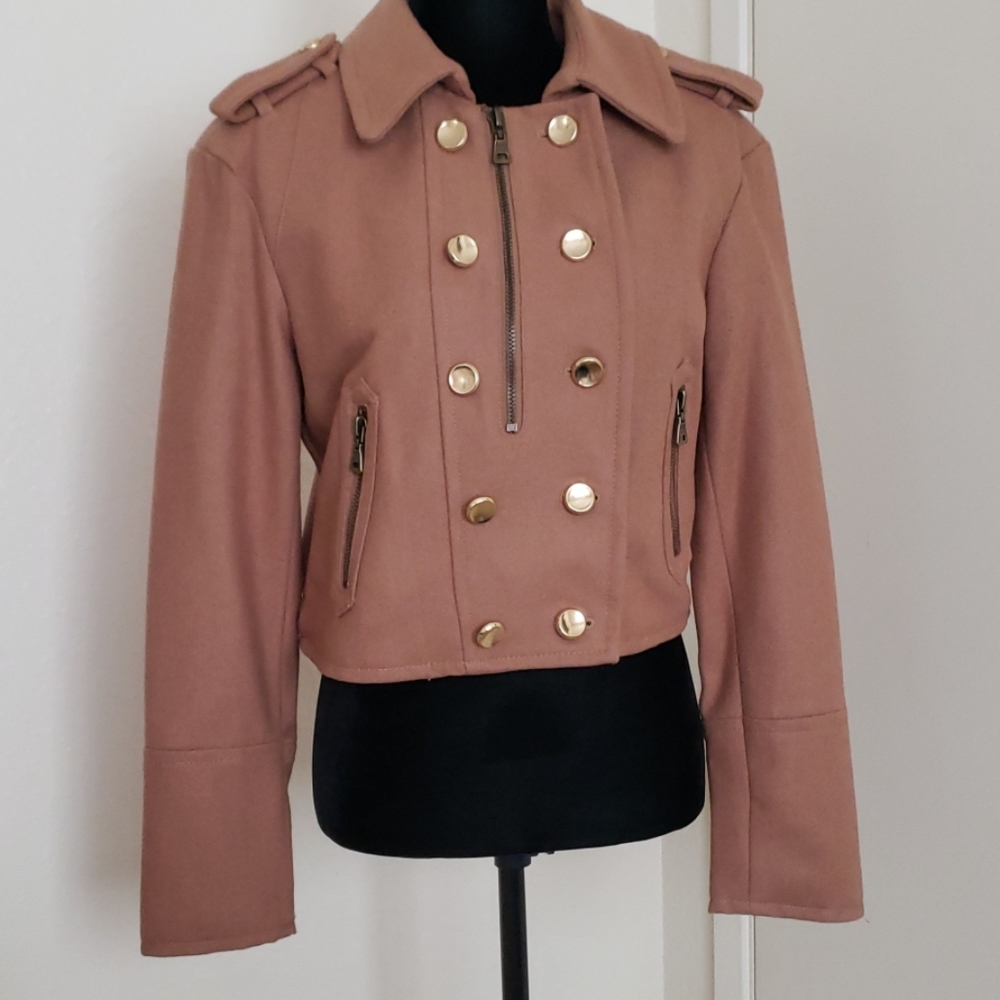 NWOT Military style coat Size Large Short pea coat